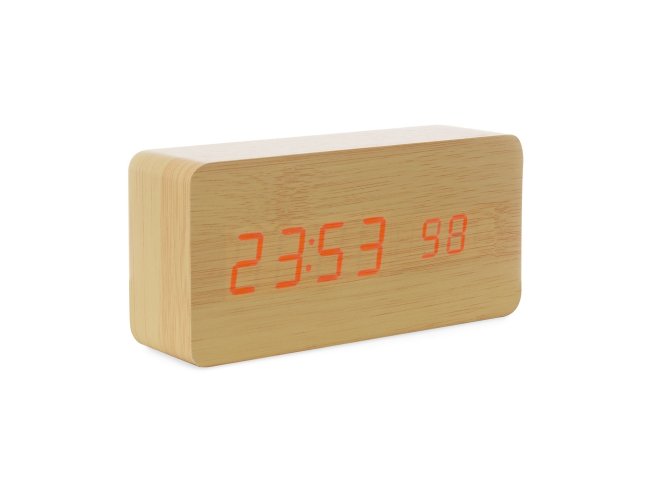 Relógio de Madeira com Display LED - Modelo 18563