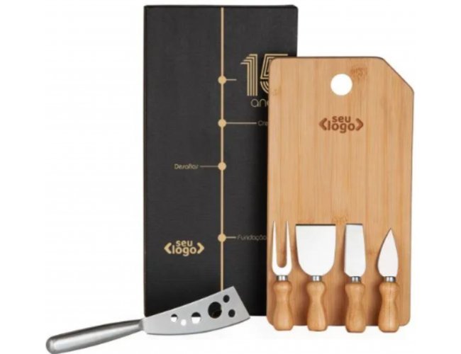 Kit Queijo em Bambu - Modelo DEC 90023