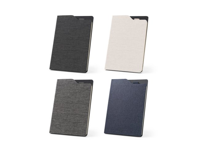 Caderno A5 de capa dura em tecido PET 100% - Modelo DEC 93586